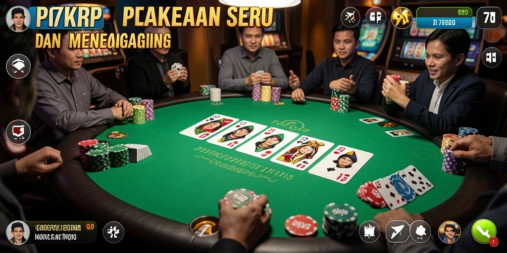 Tampilan gameplay Poker yang mendebarkan di 77RP.