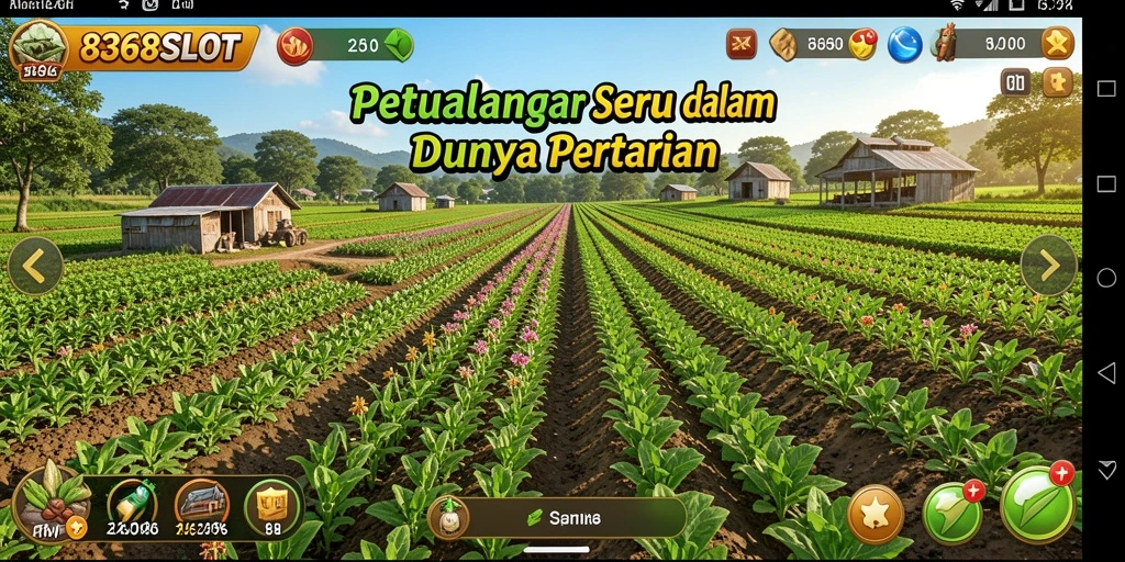 Screenshot utama 8368SLOT menampilkan suasana kebun yang subur dan aktif.