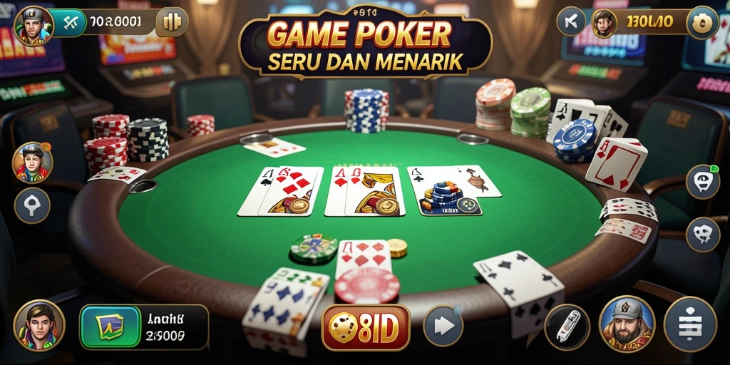 Gambaran gameplay Poker yang menegangkan di 8ID.