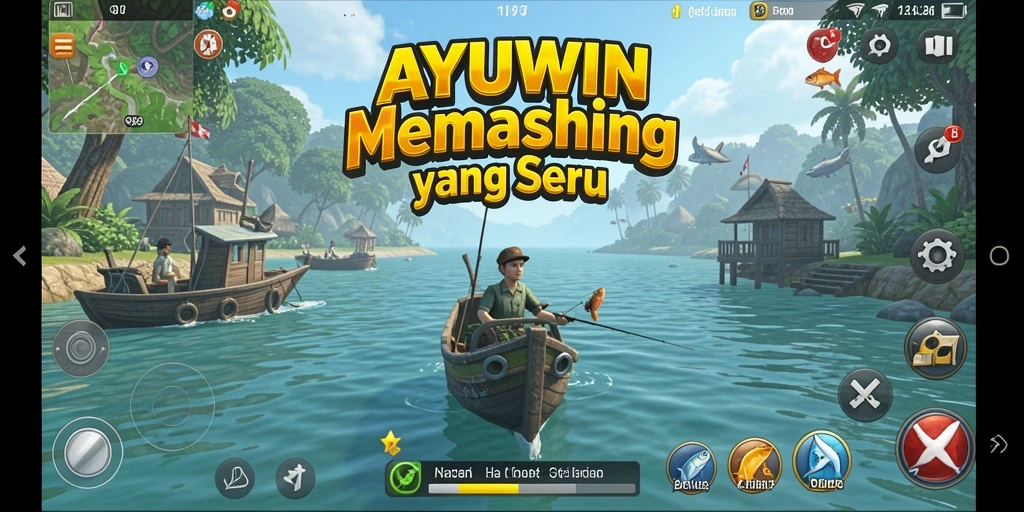 Gameplay AYUWIN yang menarik dengan berbagai lokasi memancing.
