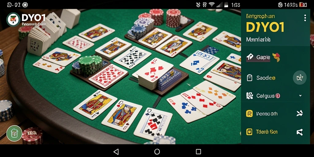 Tampilan gameplay menarik DYO1 dengan kartu Gaple.