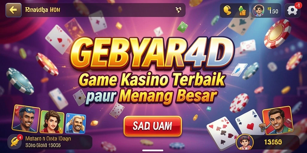 Tampilan menarik GEBYAR4D dengan gameplay Kasino yang seru.
