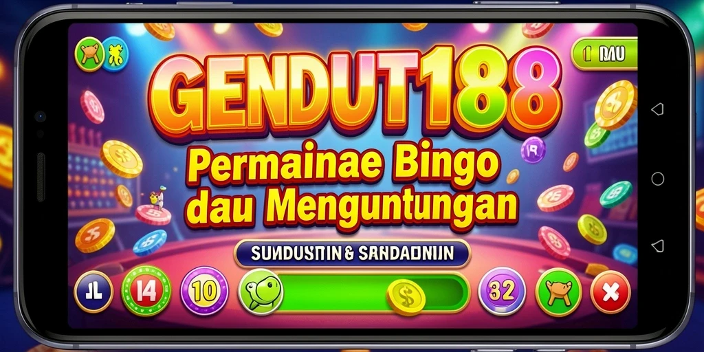 Tampilan gameplay seru di GENDUT188 dengan kartu bingo berwarna-warni.