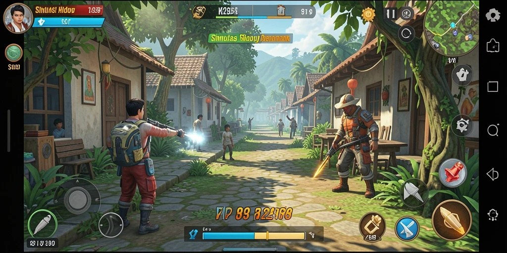 Tampilan gameplay K234 yang menggambarkan aktivitas simulasi kehidupan.