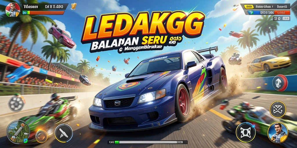 Gameplay balap yang menegangkan dan penuh aksi di LEDAKGG.