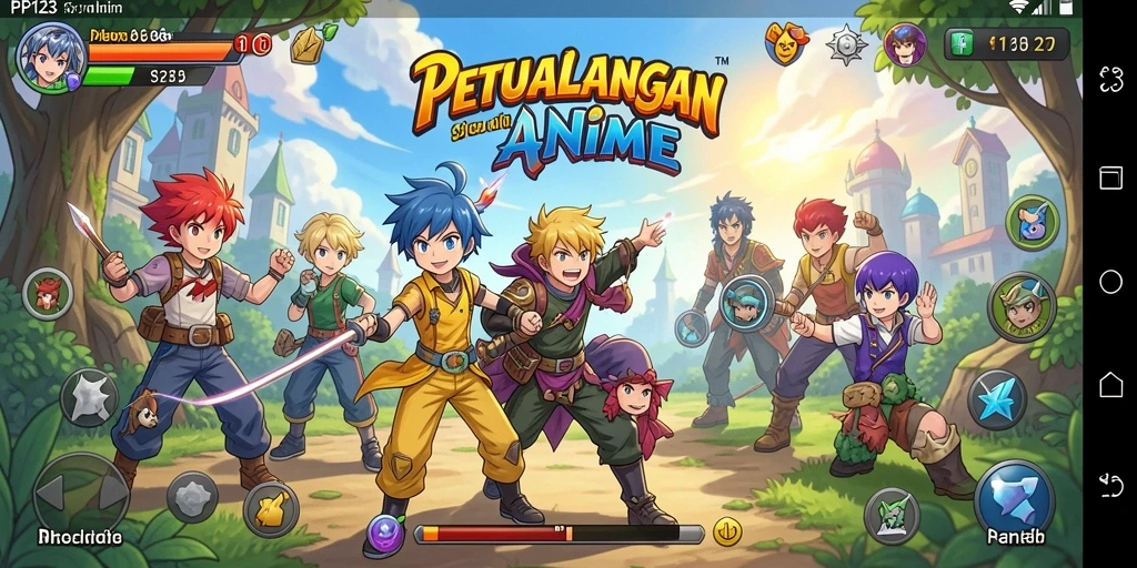Screenshot menunjukkan aksi seru dalam permainan Anime.