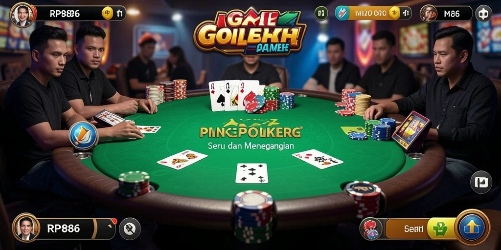 Screenshot utama RP886 menampilkan aksi seru permainan Poker.