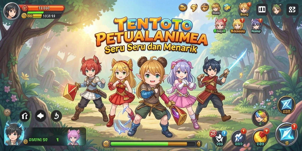 Screenshot TENTOTO menampilkan pertarungan karakter Anime yang dinamis.