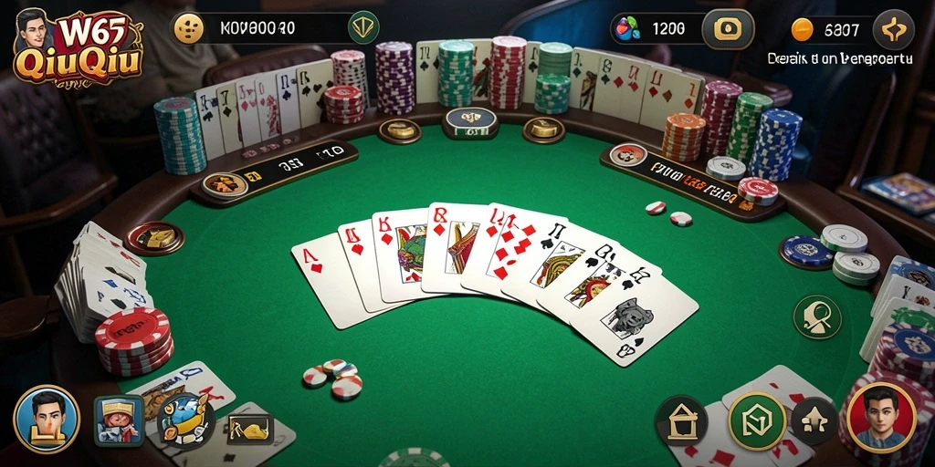 Tampilan utama gameplay QiuQiu yang menegangkan dan menarik.
